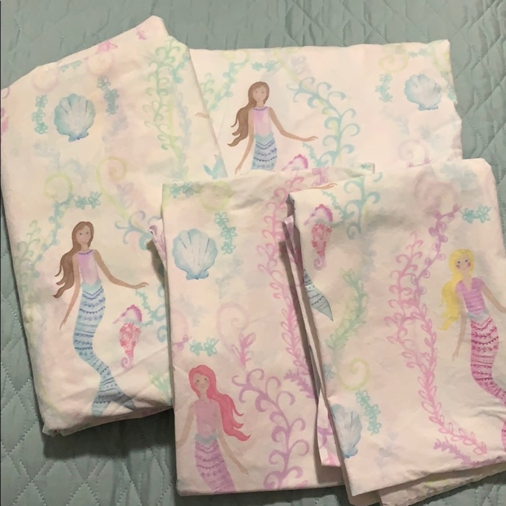 Pottery Barn Kids Bailey Mermaid Full Sheet Set